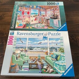 2 Ravensburger 1000 piece puzzle Beach